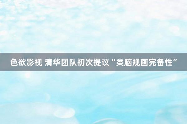 色欲影视 清华团队初次提议“类脑规画完备性”