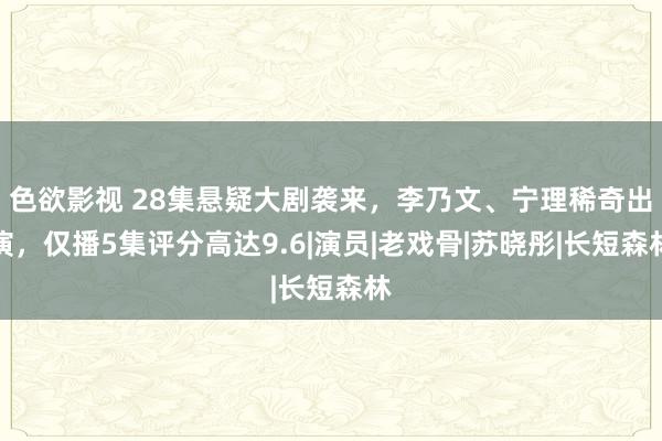 色欲影视 28集悬疑大剧袭来，李乃文、宁理稀奇出演，仅播5集评分高达9.6|演员|老戏骨|苏晓彤|长短森林