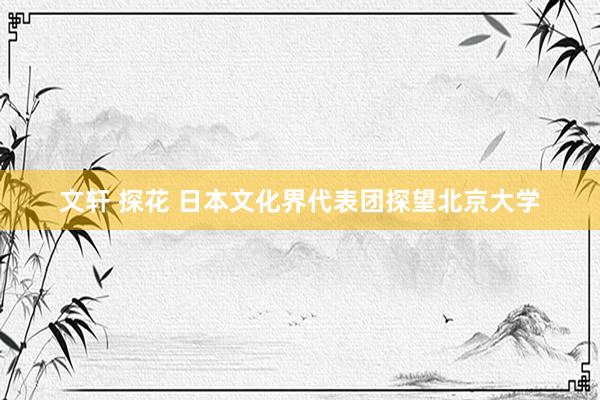 文轩 探花 日本文化界代表团探望北京大学